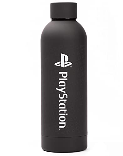 Playstation Water Bottle For Adults And Kids 750ML | Game Console Stainless Steel Sports Travel Mug | Black White Gaming Merchandise One Size