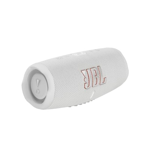 JBL Charge 5 - Portable Bluetooth Speaker with deep bass, IP67 waterproof and dustproof, 20 hours of playtime, built-in powerbank, in white