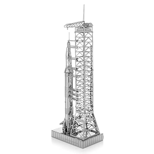 Metal Earth Fascinations Apollo Saturn V with Gantry 3D Metal Model Kit Bundle with Tweezers