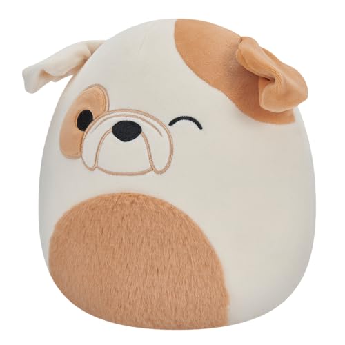 Squishmallows SQCR04082 Winking Bulldog 7.5" Add Brock to Your Squad, Ultrasoft Stuffed Animal Toy, Official Kellytoy Plush