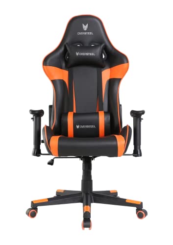 Oversteel - ULTIMET Professional Gaming Chair Leatherette, 2D Armrests, Height Adjustable, Reclining Backrest 180º, Gas Piston Class 3, Up to 120Kg, Orange