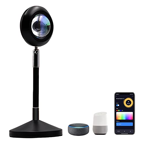 Aygo Sunset Lamp, Smart WiFi Sunset Projection Lamp, LED Projector RGB Lamp, Alexa Google Voice Control, 180° Rotating APP Control for Selfie Lighting Lamp Decoration [Energy Class E]