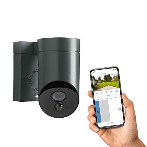 Somfy 2401563A Outdoor HD Camera for Home Security Systems - Smart Device with Integrated App and Simple Installation, Anthracite Grey