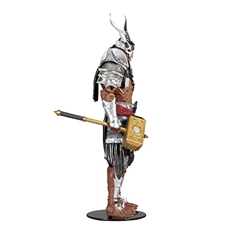 McFarlane Toys, 7-inch Shau Kahn (Platinum) Mortal Kombat 11 Figure with 22 Moving Parts, Collectible Mortal Kombat Figure with collectors stand base – Ages 14+