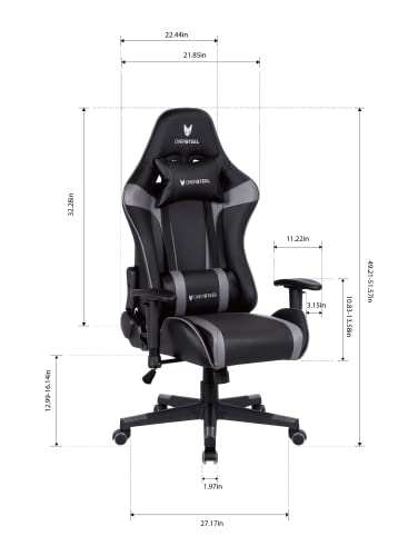 Oversteel - ULTIMET Professional Gaming Chair Leatherette, 2D Armrests, Height Adjustable, Reclining Backrest 180º, Gas Piston Class 3, Up to 120Kg, Gray