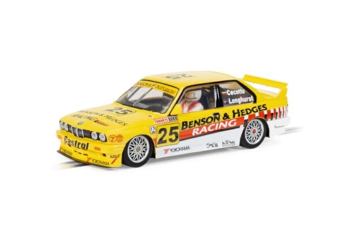 Scalextric Hornby Hobbies LTD C4401 BMW E30 M3-Bathurst 1000 1992-Longhurst and Cecotto Slot Classic Touring Cars, Yellow, 1:32 Scale