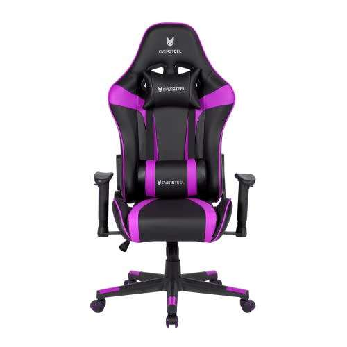 Oversteel - ULTIMET Professional Gaming Chair Leatherette, 2D Armrests, Height Adjustable, Reclining Backrest 180º, Gas Piston Class 3, Up to 120Kg, Purple