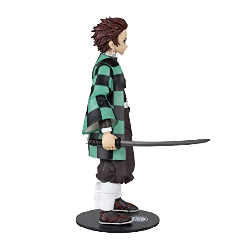 McFarlane Toys, Demon Slayer 7-inch Slayer Tanjiro Action Figure, Netflix Demon Slayer Anime Series Collectible Figure with Collectors Stand Base - Ages 12+