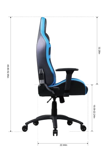 Oversteel - DIAMOND Professional Gaming Chair Leatherette, 3D Armrests, Height Adjustable, Reclining 180º, Gas Piston Class 4, Up to 150Kg, Color Blue