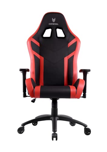 Oversteel - DIAMOND Professional Gaming Chair Leatherette, 3D Armrests, Height Adjustable, Reclining 180º, Gas Piston Class 4, Up to 150Kg, Color Red