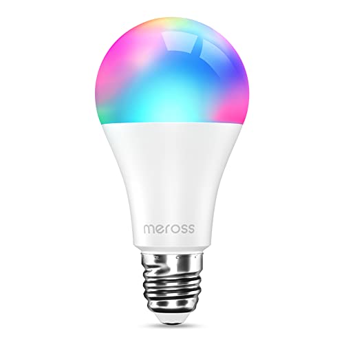 Meross Alexa Smart Lighting Bulbs- Compatible with Alexa, Google Home and SmartThing WiFi LED Smart Bulbs Dimmable RGB Multicolor Remote Control 60W Equivalent E27 2700K-6500K