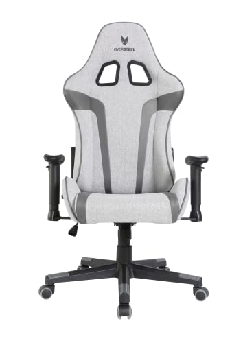 Oversteel - ULTIMET Professional Gaming Chair, Breathable Fabric, 2D Armrests, Height Adjustable, 180° Reclining Backrest, Gas Piston Class 3, Up to 120Kg, Gray