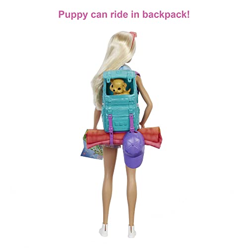 Barbie It Takes Two Doll Camping Playset, Barbie Doll with Blonde Hair, Toy Puppy, Sleeping Bag and 10 Doll Accessories, Toys for Ages 3 and Up, One Doll, HDF73