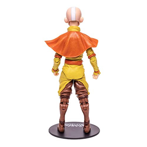 McFarlane Toys, Avatar the Last Airbender 7-inch Gold Label Aang Action Figure with 22 Moving Parts, Collectible Figure with Accessories and Collectors Stand Base – Ages 12+