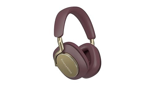 Bowers & Wilkins PX8 Flagship Noise Cancelling Wireless Over Ear Headphones with Bluetooth 5.0 & Quick Charge, 30 Hours of High-Resolution Playback and Built-In Microphone - Royal Burgundy
