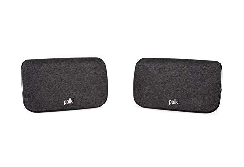 Polk Audio SR2 Wireless Surround Sound Speakers for React Soundbars, Active Speakers for Home Cinema Sound System, Dedicated L & R Speaker, Wall Mountable