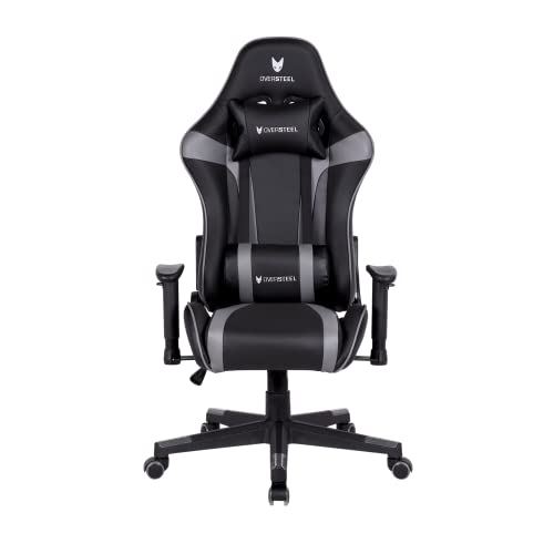 Oversteel - ULTIMET Professional Gaming Chair Leatherette, 2D Armrests, Height Adjustable, Reclining Backrest 180º, Gas Piston Class 3, Up to 120Kg, Gray