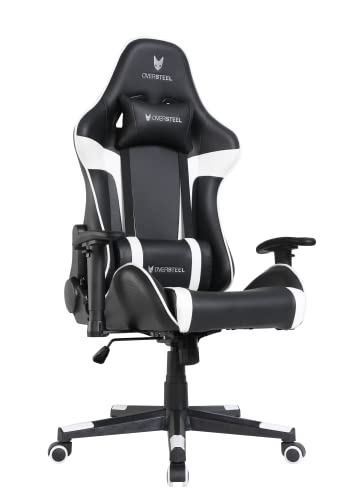 Oversteel - ULTIMET Professional Gaming Chair Leatherette, 2D Armrests, Height Adjustable, Reclining Backrest 180º, Gas Piston Class 3, Up to 120Kg, White