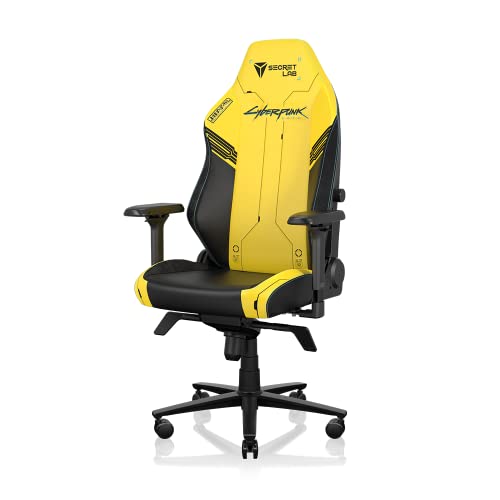Secretlab TITAN Evo 2022 Cyberpunk 2077 Gaming Chair - Reclining & Heavy Duty Computer Chair with 4D Armrests - Magnetic Head Pillow & Lumbar Support - Up To 180 KG - Yellow/Black - PU Leather