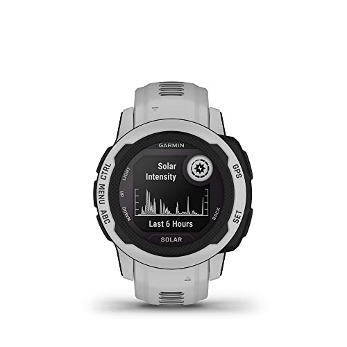Garmin Instinct 2S SOLAR, Smaller Rugged GPS Smartwatch, Built-in Sports Apps and Health Monitoring, Solar Charging and Ultratough Design Features, Mist Grey