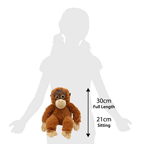 FURRY PLANET TOYS Soft Toy Plush Animal Kingdom 21cm Cute Cuddly Zoo Jungle Woodland Farm (Monkey Orangutan)