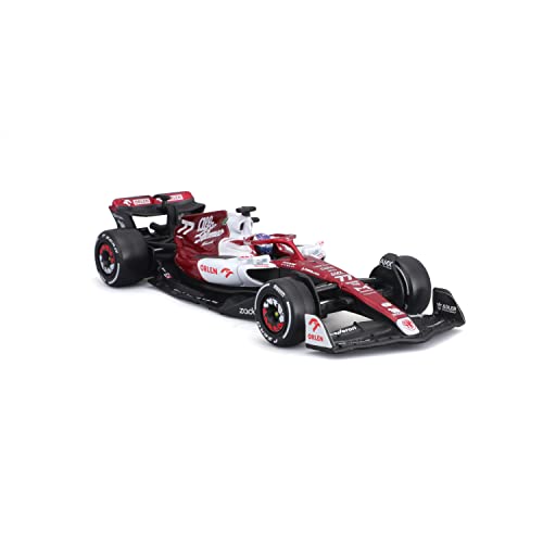 Bburago B18-38068B Foarula 1 ALFA Romeo F1 Team ORLEN C42 (2022) with Helmet BOTTAS 1:43 Scale Die-Cast Collectible Race Car, Assorted Colours