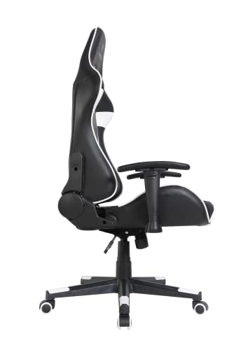 Oversteel - ULTIMET Professional Gaming Chair Leatherette, 2D Armrests, Height Adjustable, Reclining Backrest 180º, Gas Piston Class 3, Up to 120Kg, White