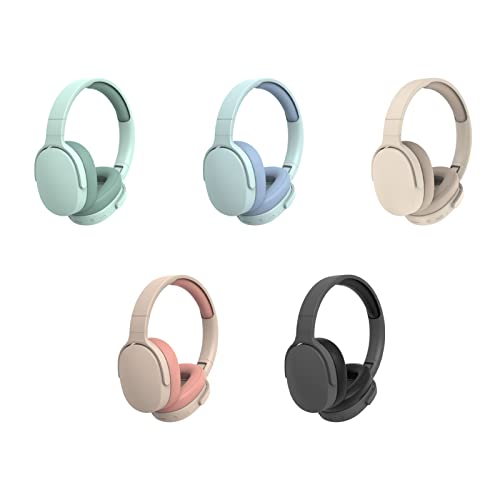 Fiauli Wireless Bluetooth Headset,HiFi Foldable Intelligent Noise Reduction Adjustable Wireless Headset,Bluetooth-compatible 5.1 Stereo Over Ear Headphone for Sports Travel Beige