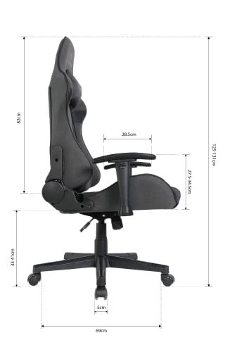 Oversteel - ULTIMET Professional Gaming Chair, Breathable Fabric, 2D Armrests, Height Adjustable, 180° Reclining Backrest, Gas Piston Class 3, Up to 120Kg, Black