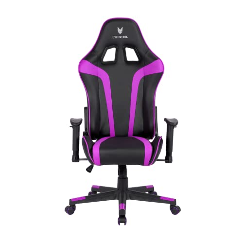 Oversteel - ULTIMET Professional Gaming Chair Leatherette, 2D Armrests, Height Adjustable, Reclining Backrest 180º, Gas Piston Class 3, Up to 120Kg, Purple