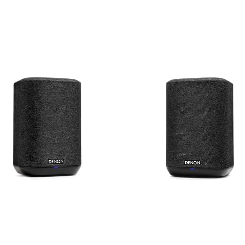 Denon Home 150 Wireless Speakers Double Pack, Smart Speaker with Bluetooth, WiFi, Works With AirPlay 2, Google Assistant/Siri/Features Alexa Built-In, HEOS Built-in for Multiroom - Black