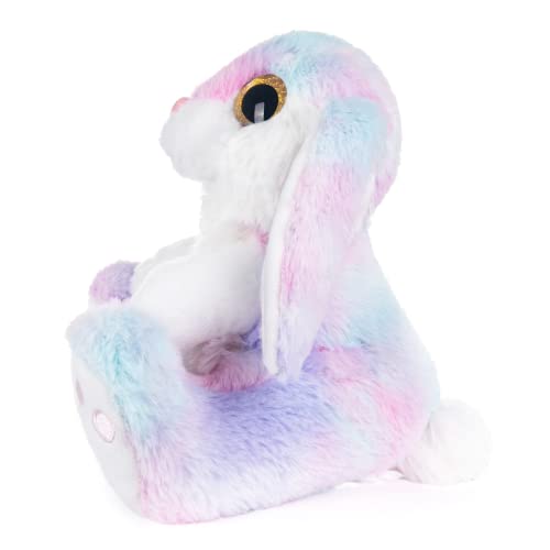 My OLi Easter Bunny Soft Toy 22cm/8.5" Plush Rabbit With Floppy Bunny Ears Stuffed Animal Bunny Teddy Toy Easter Bunny Decorations Gifts For Babies Kids Boys Girls | Rainbow