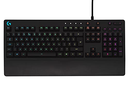 Logitech G G213 Prodigy Gaming Keyboard, LIGHTSYNC RGB Backlit Keys, Spill-Resistant, Customizable Keys, Dedicated Multi-Media Keys, QWERTY UK Layout - Black