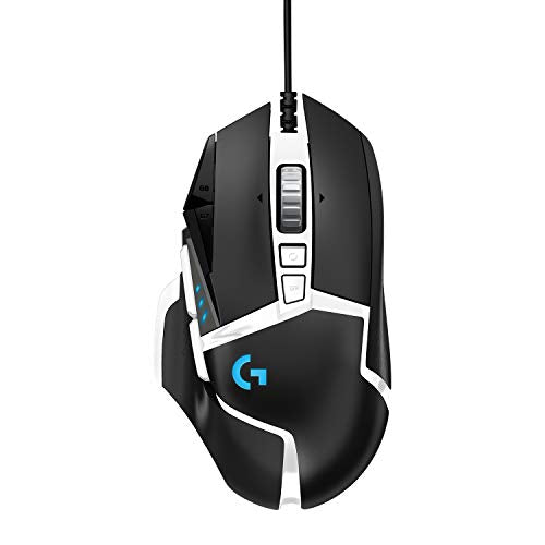 Logitech G502 HERO Special Edition High-Performance Wired Gaming Mouse, 25K HERO Sensor, 25600 DPI, RGB, Adjustable Weight, 11 Programmable Buttons, PC/Mac - Black and White