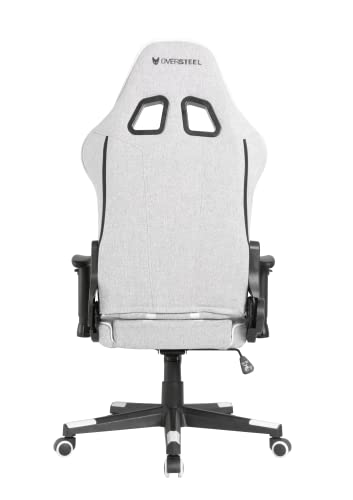 Oversteel - ULTIMET Professional Gaming Chair, Breathable Fabric, 2D Armrests, Height Adjustable, 180° Reclining Backrest, Gas Piston Class 3, Up to 120Kg, Gray/White