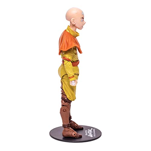 McFarlane Toys, Avatar the Last Airbender 7-inch Gold Label Aang Action Figure with 22 Moving Parts, Collectible Figure with Accessories and Collectors Stand Base – Ages 12+