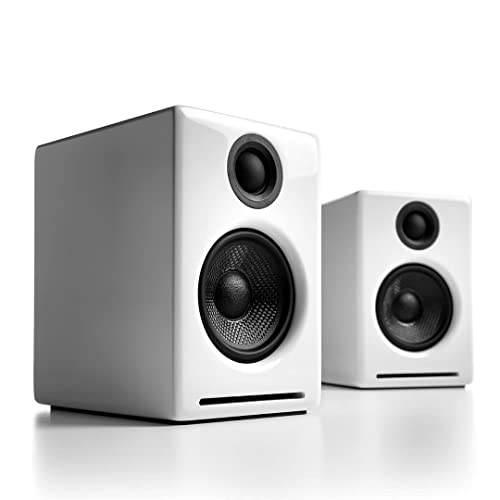 Audioengine A2+ Wireless Bluetooth Computer Speakers - 60W Bluetooth Speaker System for Home, Studio, Gaming with aptX Bluetooth, AUX and USB DAC | Wireless and Streaming Audio System (White, Pair)