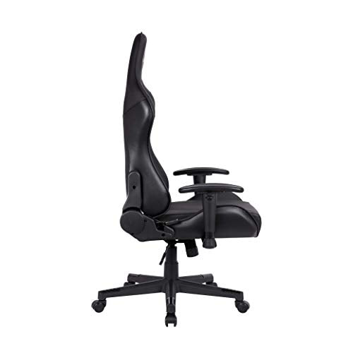 Oversteel - ULTIMET Professional Gaming Chair Leatherette, 2D Armrests, Height Adjustable, Reclining Backrest 180º, Gas Piston Class 3, Up to 120Kg, Black