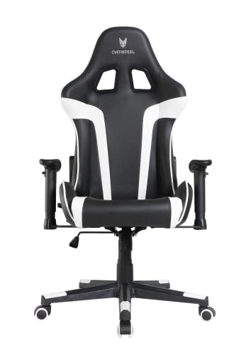 Oversteel - ULTIMET Professional Gaming Chair Leatherette, 2D Armrests, Height Adjustable, Reclining Backrest 180º, Gas Piston Class 3, Up to 120Kg, White