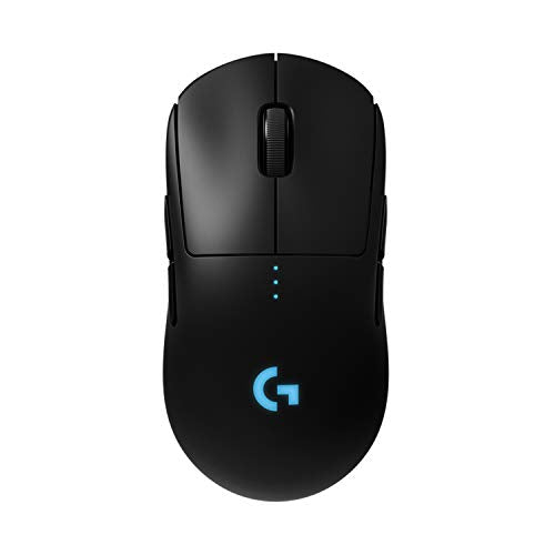 Logitech G PRO Wireless Gaming Mouse, HERO 25K Sensor, 25,600 DPI, RGB, Ultra Lightweight, 4-8 Programmable Buttons, Long Battery Life, POWERPLAY-compatible, UK Packaging, PC/Mac - Black