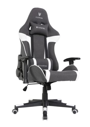 Oversteel - ULTIMET Professional Gaming Chair, Breathable Fabric, 2D Armrests, Height Adjustable, 180° Reclining Backrest, Gas Piston Class 3, Up to 120Kg, Black/White