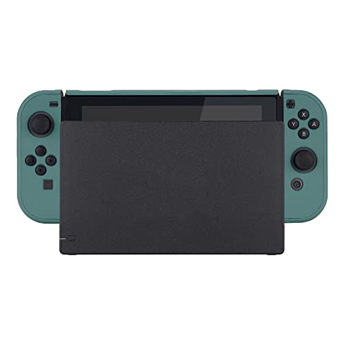 eXtremeRate PlayVital Back Cover for Nintendo Switch Console, NS Joycon Handheld Controller Separable Protector Hard Shell, Customized Dockable Protective Case for Nintendo Switch - Hunter Green