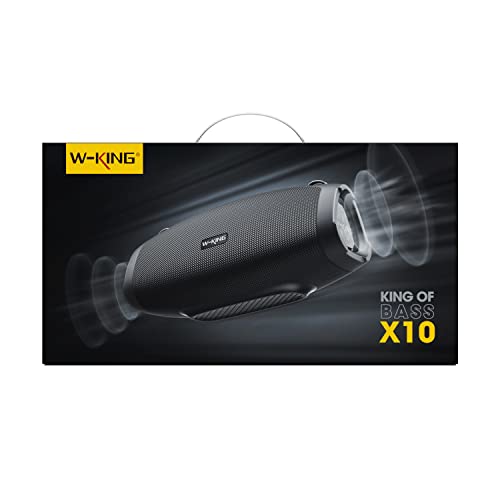 W-KING Portable Bluetooth Speaker Loud, 70W IPX6 Waterproof Outdoor Wireless Speaker, Triple Passive Radiators-Deep Bass/Hi-fi Clear Audio/DSP/42H/Power Bank/TF Card/AUX/EQ for Party,Free Opener(X10)