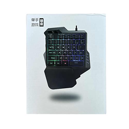 RedThunder One-Handed Gaming Keyboard RGB Backlit 35 Keys Portable Mini Gaming Keypad - Ergonomic Game Controller for PUBG LOL WOW DOTA2 - Computer Desktop PC Mac Gamer