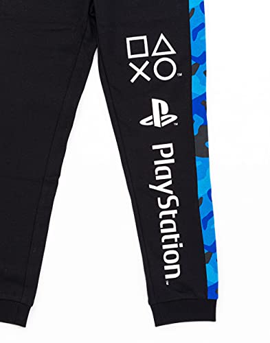 Playstation Lounge Pants For Boys | Kids Blue Black Drawstring Camo Pyjamas Trouser Joggers | Game Console Pjs Merchandise Gifts 13-14 Years