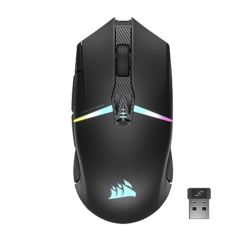 CORSAIR NIGHTSABRE WIRELESS RGB FPS/MOBA Gaming Mouse – 26,000 DPI – 11 Programmable Buttons – Up to 100hrs Battery – iCUE Compatible – PC, PS5, PS4, Xbox – Black