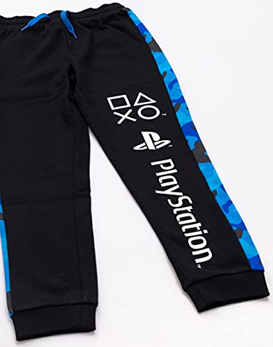 Playstation Lounge Pants For Boys | Kids Blue Black Drawstring Camo Pyjamas Trouser Joggers | Game Console Pjs Merchandise Gifts 13-14 Years