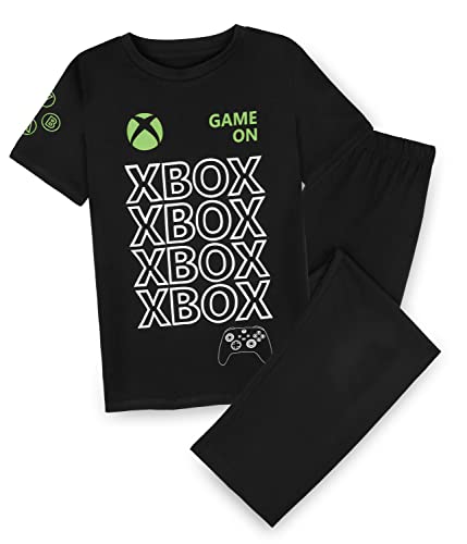 Xbox Boys Pyjamas, Gaming Pyjamas for Kids, Gamer Gifts (Black, 15 Years)
