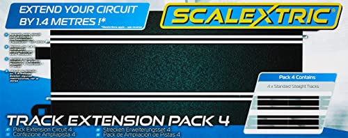 Scalextric C8526 Track Extension Pack 4 - Straights 1:32 Scale Accessory , Black