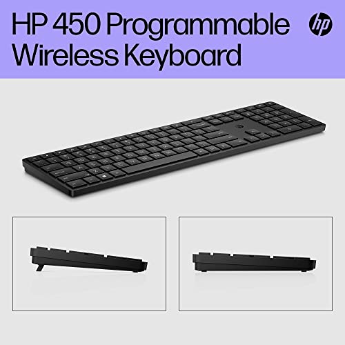 HP 450 Programmable Wireless Keyboard with 20+ Programmable Keys, Adjustable Incline, 20+ month Battery Life, made from 60% Recycled Materials